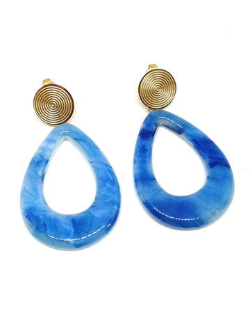 Boucles d'oreilles pendantes bleu ciel