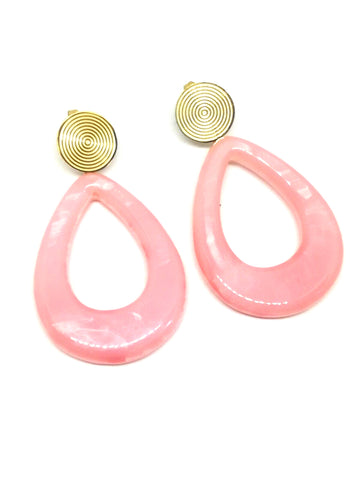 Boucles d'oreilles pendantes rose