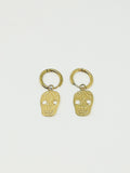 Boucle D'oreille femme tête de mort acier inoxydable - Doré