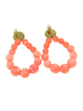 Boucles d'oreilles goutte en perles orange trans - Doré