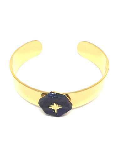 Bracelet doré lapis lazuli