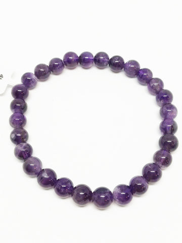 Bracelet perles naturelles Amethyste 6mm