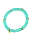 Bracelet tube bleu turquoise transparent