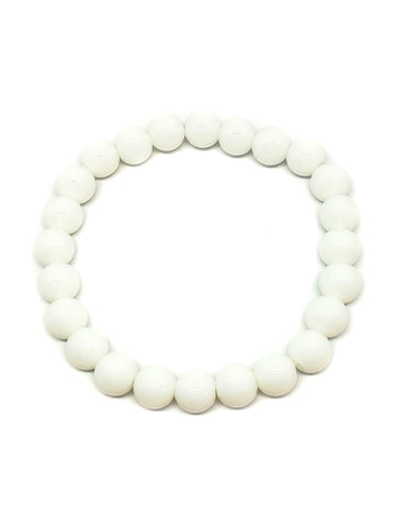 Bracelet agate blanc 8mm