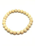 Bracelet perles naturelles jaspe ivoire 8mm