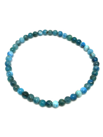 Bracelet perles naturelles Apatite bleu 4mm