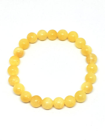 Bracelet perles naturelles calcite orange 8mm