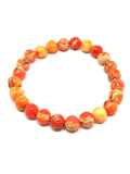 Bracelet perles naturelles jaspe impérial orange 8mm