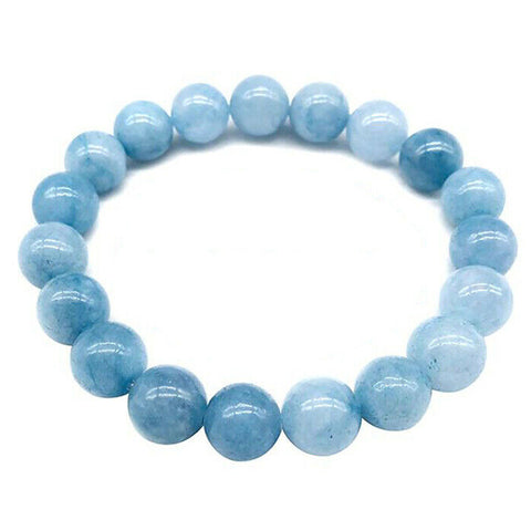 Bracelets perle quartz bleu 8mm (Véritable) lithothérapie