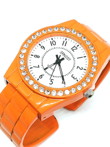 Montre femme bracelet orange
