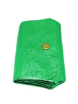 Porte monnaie cuir vert émeraude brillant