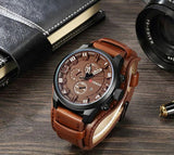 Montre curren homme bracelet quartz - Marron Café