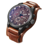 Montre curren homme bracelet quartz - Marron Café