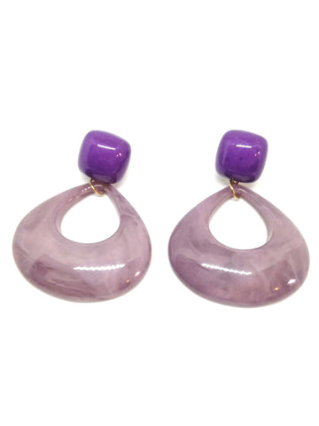 Boucles d'oreilles géométrique violet