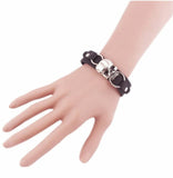 Bracelet tête de mort simili cuir