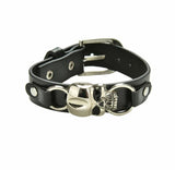 Bracelet tête de mort simili cuir