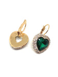 Boucles D'oreilles Coeur Diamant Pierre émeraude