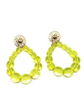 Boucles d'oreilles goutte perles jaune trans - Doré