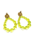 Boucles d'oreilles goutte perles jaune trans - Doré