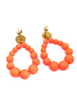 Boucles d'oreilles perles orange fluo [S]