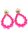 Boucles d'oreilles goutte perles rose trans - Doré