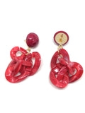 Boucles d'oreilles maillons rouge