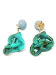 Boucles d'oreilles maillons turquoise vert