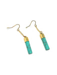 Boucles d'oreilles tube turquoise