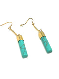 Boucles d'oreilles tube turquoise