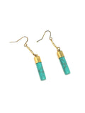 Boucles d'oreilles tube turquoise