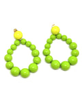 Boucles d'oreilles vert clair perle brillant