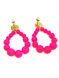 Boucles d'oreilles perles fushia mat [S]