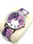 Montre chat violet