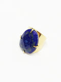 Bague pierre lapis lazuli - Doré 