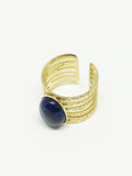 Bague pierre lapis lazuli - Doré