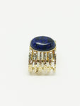 Bague pierre lapis lazuli - Doré