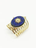 Bague pierre lapis lazuli - Doré - Ref 3