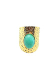 Bague amazonite - Doré