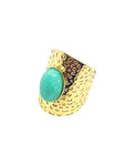 Bague amazonite - Doré