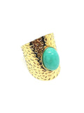 Bague amazonite - Doré