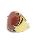 Bague pierre jaspe rouge