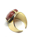 Bague pierre jaspe rouge