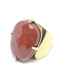 Bague pierre jaspe rouge