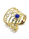 Bague doré pierre lapis lazuli