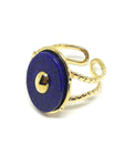 Bague ovale pierre lapis lazuli