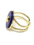 Bague ovale pierre lapis lazuli