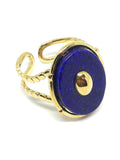 Bague ovale pierre lapis lazuli