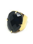 Bague en pierre onyx noir