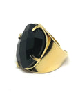 Bague en pierre onyx noir