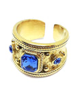 Bague pierres rubis bleu